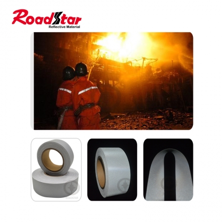 RS-FR01A Silver Aramid Backing Flame Retardant reflective tape for clothing RS-FR01A 