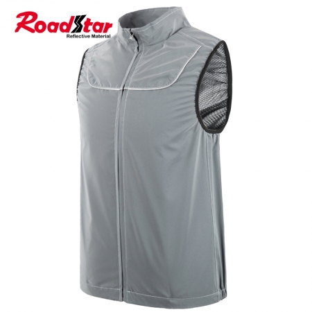 100% polyester men women sleeveless reflective jacket for joggers 