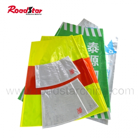 custom size white recycle reflective traffic cone sleeves for road safety 