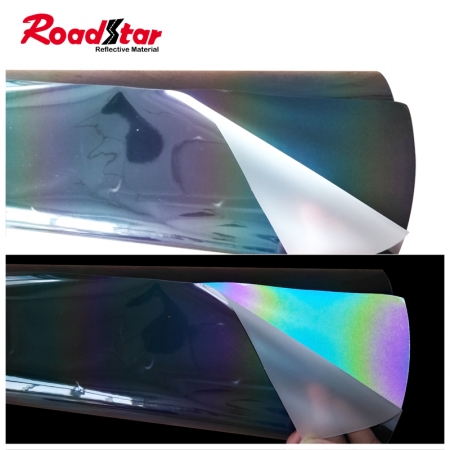Rainbow Color Retro Reflective Heat Transfer Vinyl for clothing 