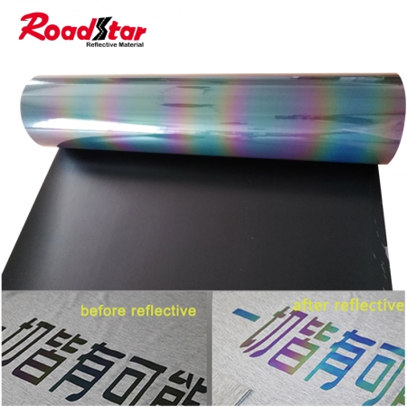 Rainbow Color Retro Reflective Heat Transfer Vinyl for clothing 