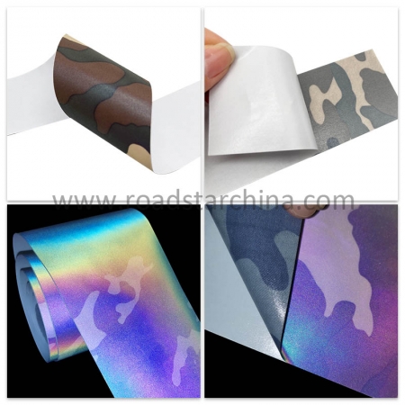Self-adhesive DIY Camo Reflective Fabric Sticker for Road Safety Car Accessories helmet 