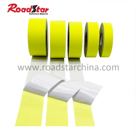 Self Adhesive Retro Reflective Fabric Stripe Stickers For Clothing Bike Car Sticker Multi Specification Fluo.Orange/Yellow 