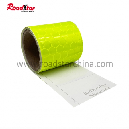 Yellow Self-Adhesive Honey Comb Reflective Pvc Tape Sticker For Cone Sleeve 