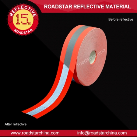 RS-FR04 Orange Silver Orange 100% cotton Reflective Flame Retardant Fabric 