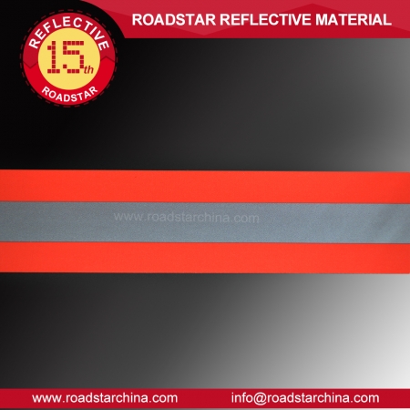 RS-FR04 Orange Silver Orange 100% cotton Reflective Flame Retardant Fabric 
