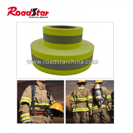 RS-FR03 Yellow Silver Yellow 100% cotton Reflective Flame Retardant Fabric 