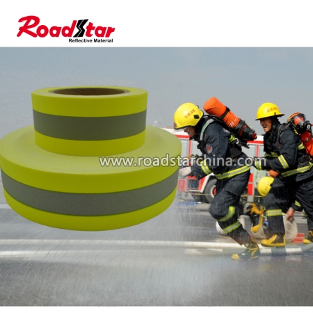 RS-FR03 Yellow Silver Yellow 100% cotton Reflective Flame Retardant Fabric 