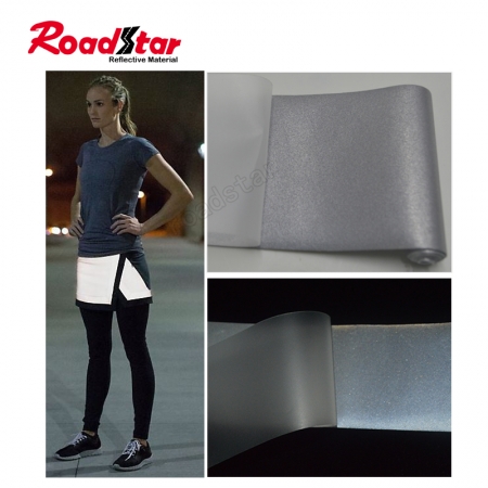 Silver color Single Side Reflective Elastic Fabric 