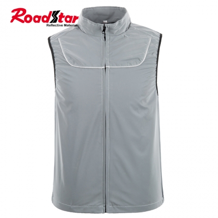 100% polyester men women sleeveless reflective jacket for joggers 