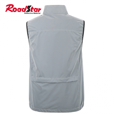 100% polyester men women sleeveless reflective jacket for joggers 