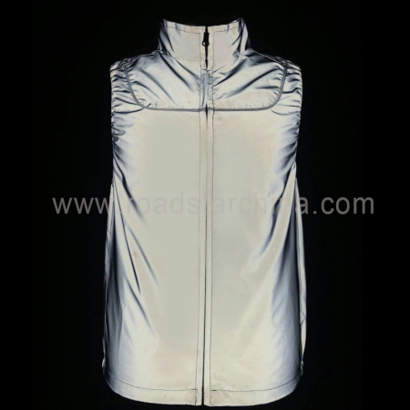 100% polyester men women sleeveless reflective jacket for joggers 