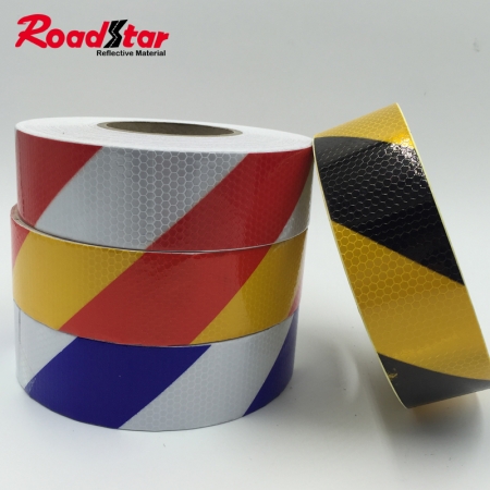 biocolor prismatic PVC reflective caution tape for truck 