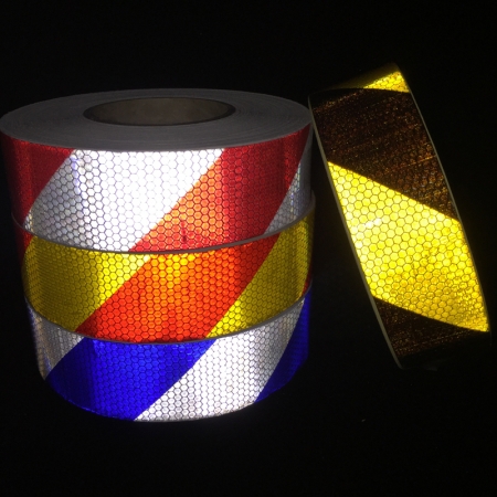 biocolor prismatic PVC reflective caution tape for truck 