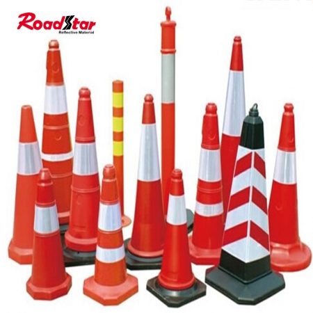 custom size white recycle reflective traffic cone sleeves for road safety 