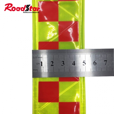 Checkerboard printed Micro Prismatic PVC Sew On Reflective Tape for police clothing 