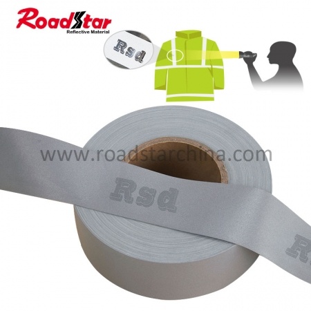 RS-922FW Custom Logo Embedded Laser Anti-Counterfeiting Reflective Fabric Tape For Clothing Sew On 