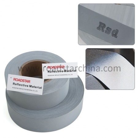RS-922FW Custom Logo Embedded Laser Anti-Counterfeiting Reflective Fabric Tape For Clothing Sew On 