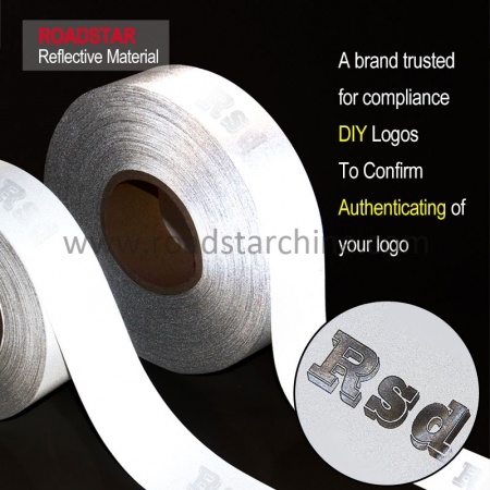 RS-922FW Custom Logo Embedded Laser Anti-Counterfeiting Reflective Fabric Tape For Clothing Sew On 