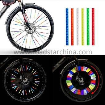12 pcs Colorful Bike reflective Spoke Reflectors covers for bicycle wheel stick