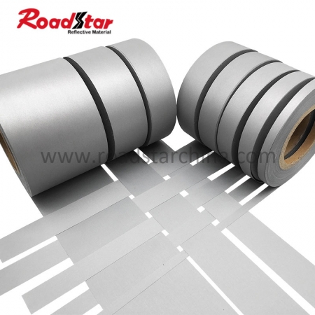 RS-933 High Silver Reflective Polyester Fabric Tape Sewing on Clothes Multi-Size Reflective Strip DIY Warning Safety Tape 