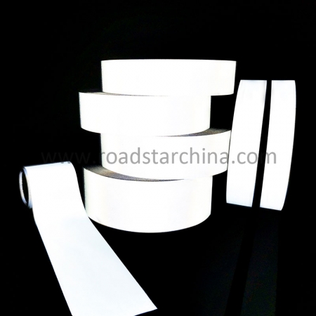 RS-933 High Silver Reflective Polyester Fabric Tape Sewing on Clothes Multi-Size Reflective Strip DIY Warning Safety Tape 