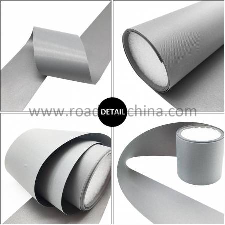 RS-933 High Silver Reflective Polyester Fabric Tape Sewing on Clothes Multi-Size Reflective Strip DIY Warning Safety Tape 