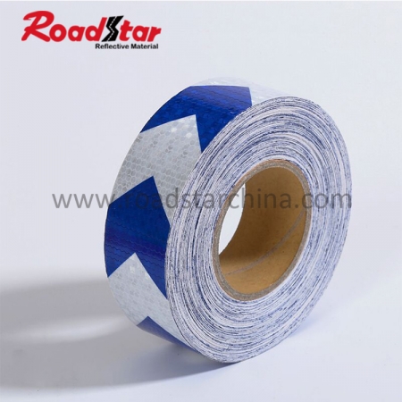 Black Yellow Arrow Retro Reflective PVC Prismatic Tape For Vehicle 