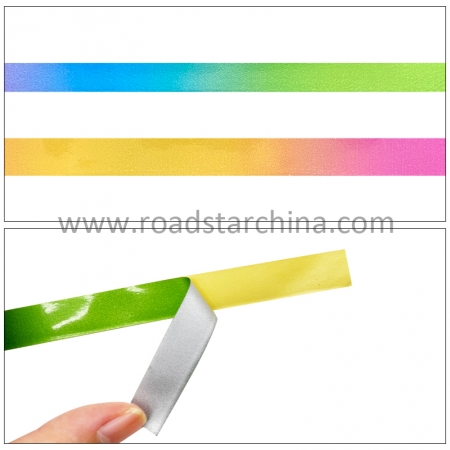 1Cmx8M  Custom Safety Adhesive Vinyl Bike Reflektor Reflective Rainbow Sticker For Wheel 