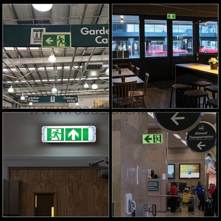 Custom Glow In The Dark Right Fire Escape Emergency Exit Aluminum Plate Sign 