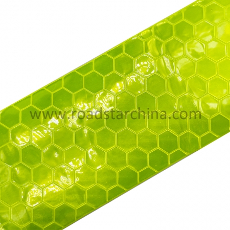 Yellow Self-Adhesive Honey Comb Reflective Pvc Tape Sticker For Cone Sleeve 