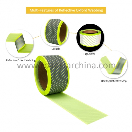 6 cm Silver Reflective Oxford Bicolor Ribbon Segmented Reflective Tape Trim Reflective Webbing For Uniform 