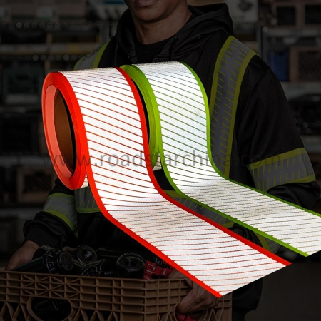 6 cm Silver Reflective Oxford Bicolor Ribbon Segmented Reflective Tape Trim Reflective Webbing For Uniform 