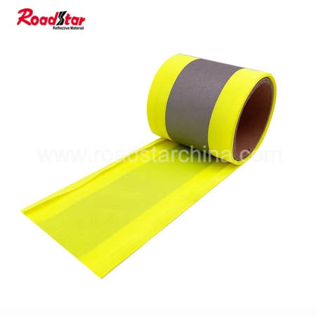 10 cm Black Folded High Intensity Reflective Tape Tricot Fabric Reflective Nylon Ribbon Woven Webbing For Garment 