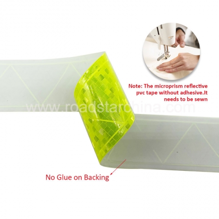 Lemon Green Lattice Small Square Zigzag Embossed Tape Reflective High Gloss Pvc Reflective Tape Reflective Strips For Clothing 