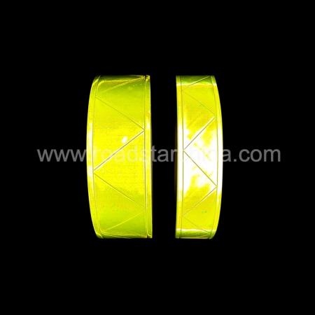 Shinny Zigzag Fluorescence Yellow PVC Reflective Trim Tape Lamina Reflectante Prisma PVC Reflective PVC Lattice Tape For Uniform 